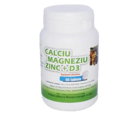 Calciu Magneziu Zinc Vitamina D3, 90 Tablete