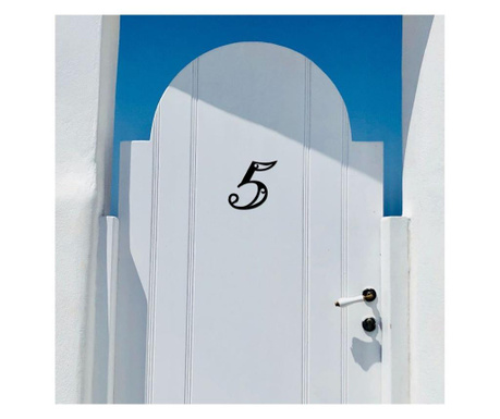 Numar pentru casa Tanelorn, Five, metal, 19x2x22 cm, negru