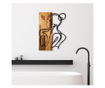 Decoratiune de perete Skyler, Woman Body, lemn, metal, 35x3x50 cm, negru/nuc deschis
