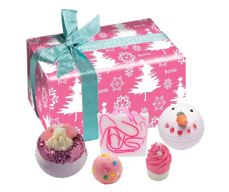 Set cadou dreaming of a pink christmas 5 produse, bomb cosmetics