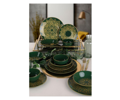 Set de masa 24 piese Keramika, ceramica, verde