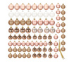 Set globuri si decoratiuni de Craciun, 86 piese, diverse dimensiuni, alb auriu