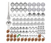 Set globuri si decoratiuni de Craciun, 101 piese, diverse dimensiuni, argintiu