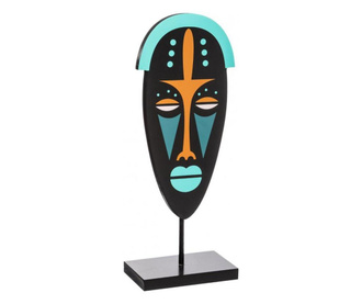 Statueta Mozambique Face, lemn, 13x8x34 cm, lemn