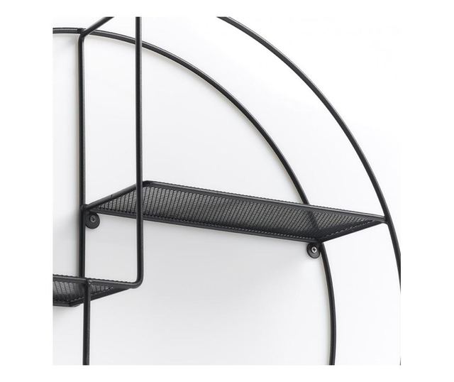 Zeller Round Black polc, acl,  55 x 12 cm