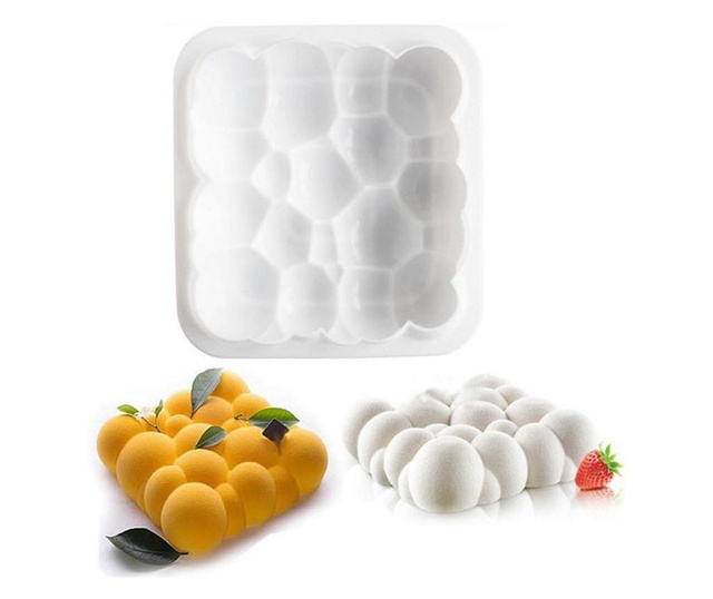 Set Doua forme silicon Inima si Nor 3D Bubble,  pentru copt blat, tort, Onuvio™