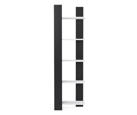 Corp biblioteca Minima, Reeta, PAL melaminat, 45x26x160 cm, alb/negru
