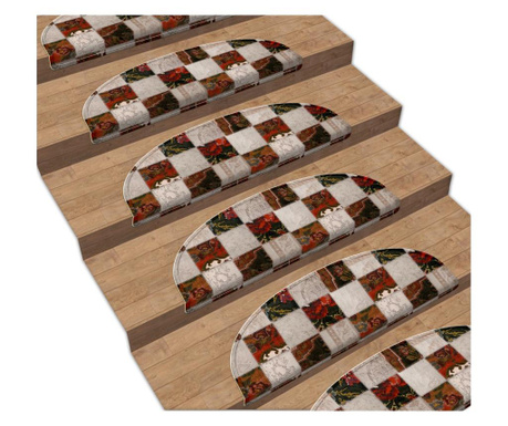 Комплект от 16 килими за стълби Anatolian Patchwork 20x65 cm