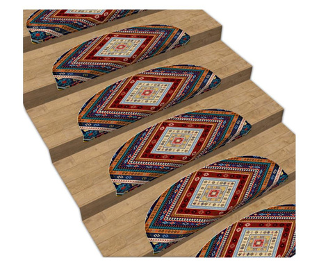 Set 16 covorase pentru trepte Vitaus, Anatolia, 20x65 cm, multicolor