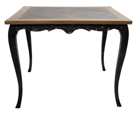 Masa dining Massive Design, Pina Large, lemn de pin, 100x100x75 cm, maro/negru