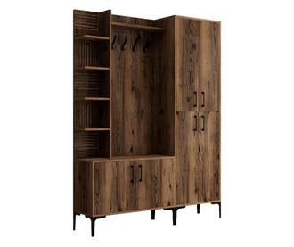 Mobila pentru hol Hommy Craft, Viyana DA, PAL melaminat, 150x35x200 cm, maro nuc