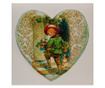 Decoratiune inima Craciun, handmade, lemn 21x20 cm
