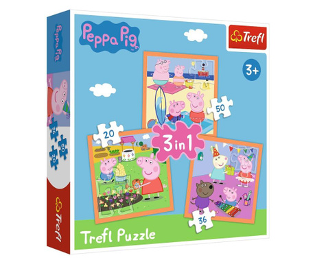 Puzzle Trefl 3in1 Inventiva Peppa Pig