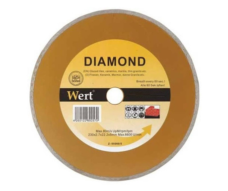 Disc diamantat, taiere marmura, granit, faianta Wert W2710-125, Ø125x22.2 mm