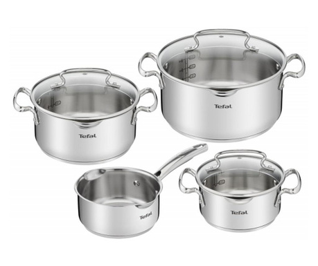 Set de oale din inox Tefal Duetto, 7 piese, inductie, interior gradat