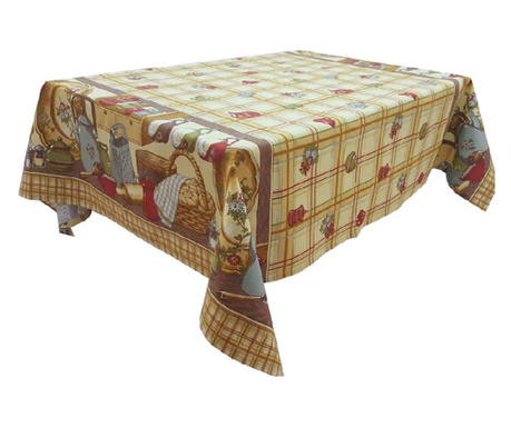 Fata de masa pentru 12 persoane, bucatarie traditionala, bumbac 100%, 250x150 cm, multicolor Sofi