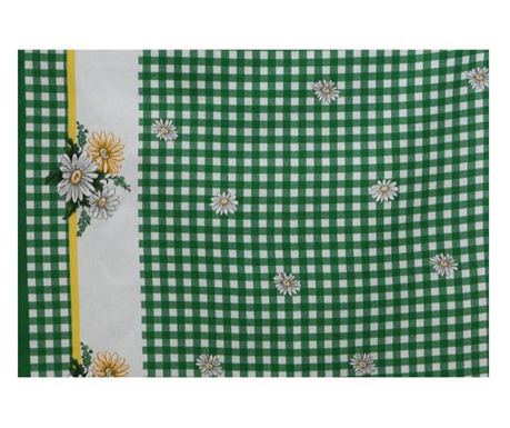 Fata de masa pentru 4 persoane, carouri verzi cu flori, bumbac 100%, 150x150 cm, multicolor Sofi 150 x 150