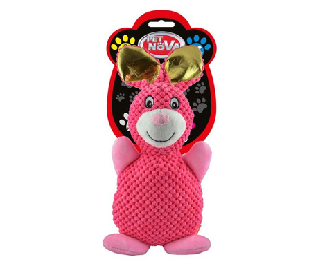 Pet Nova, плюшена играчка за куче - розово зайче със звук