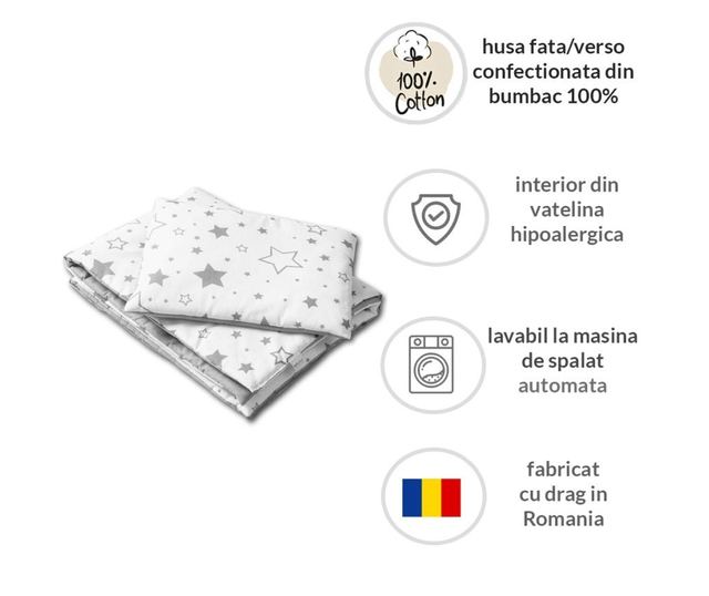 Kidizi Galaxy Mint Pamut Baba párna- és paplan, 100x75 cm más méretek