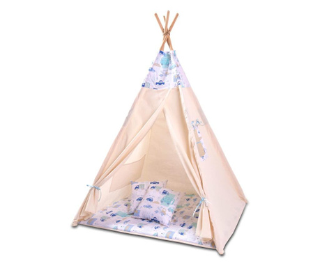 Cort copii stil indian teepee tent kidizi busy city, include covoras gros si 2 perne