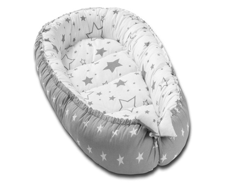 Cosulet bebelus pentru dormit kidizi baby nest cocoon xxl 110x70 cm galaxy grey