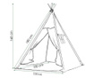Cort copii stil indian teepee tent kidizi pink moon, include covoras gros si 2 perne
