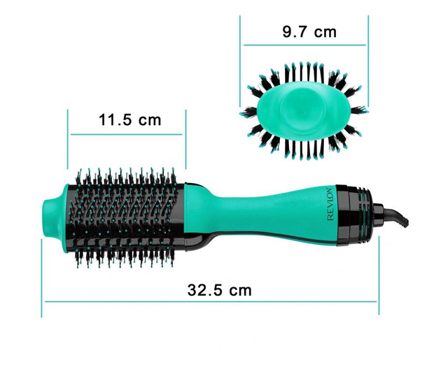 Perie electrica fixa revlon one-step hair dryer & volumizer, rvdr5222te teal, pentru par mediu si lung, turcoaz  32.5 x 9.7 cm