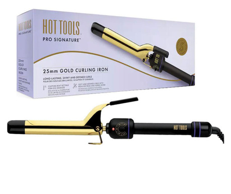 Ondulator hot tools gold curling, 25 mm, placat cu aur, pro signature, htir1575uke  36 x 2.5 cm