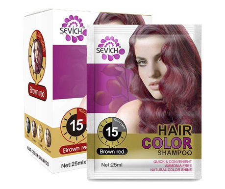 Шампоан за боядисване на коса, Brown Red, 15 минути, без амоняк, Sevich, 250ml