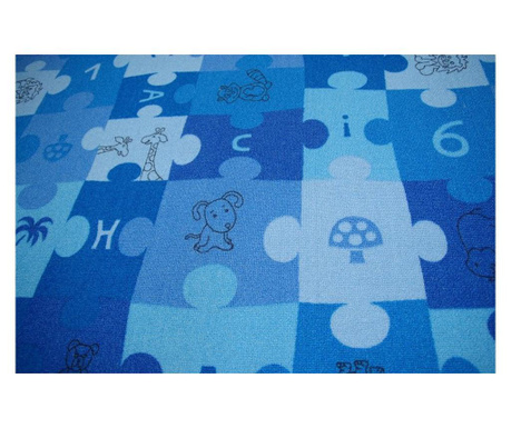 Otroška preproga puzzle modra 100x100 cm