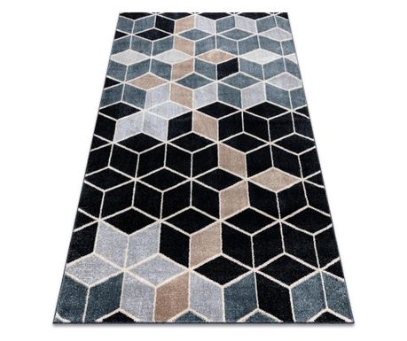 Covor POLI 9139A cub 3D negru / gri 140x190 cm  140x190 cm