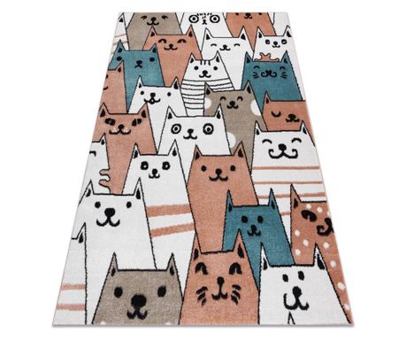 FUN Gatti children's rug, animal design, pink, 160x220 cm.