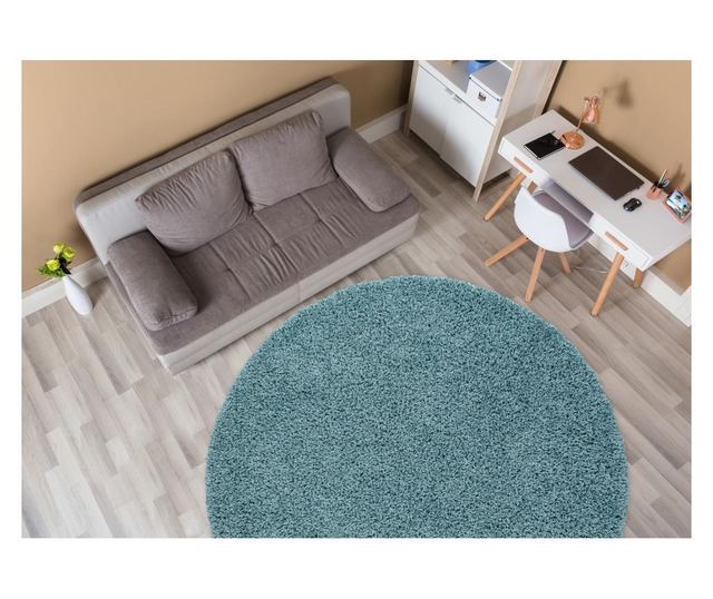 Covor SOFFI cerc shaggy 5cm albastru cerc 100 cm  κύκλος 100 cm