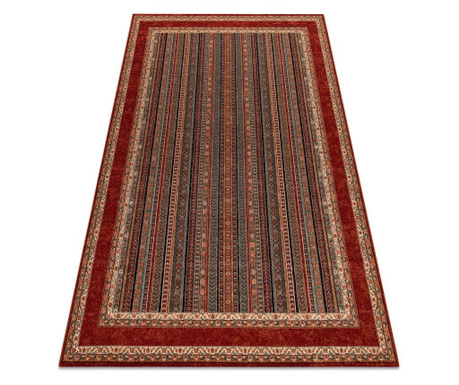 вълнен килим KASHQAI 4357 300 кадър, ориенталски зелен / bordó 67x130 cm