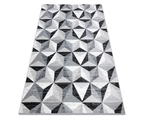 Килим ARGENT – W6096 триъгълници сив / черен 133x190 cm