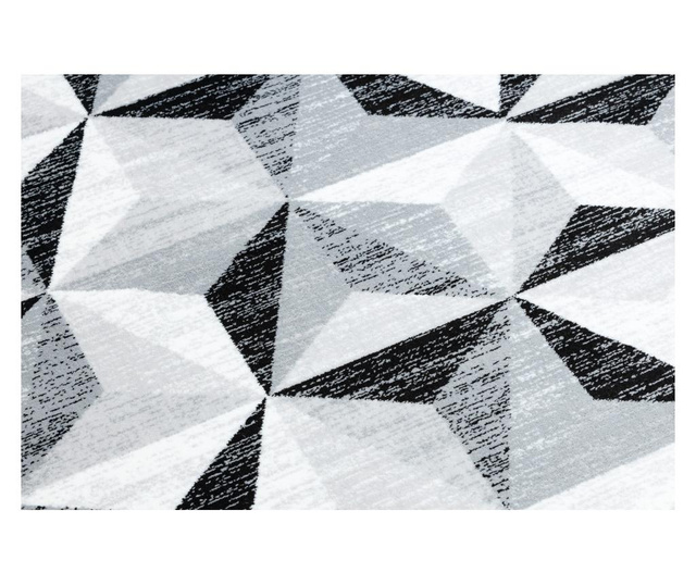 Килим ARGENT – W6096 триъгълници сив / черен 133x190 cm  133x190 см