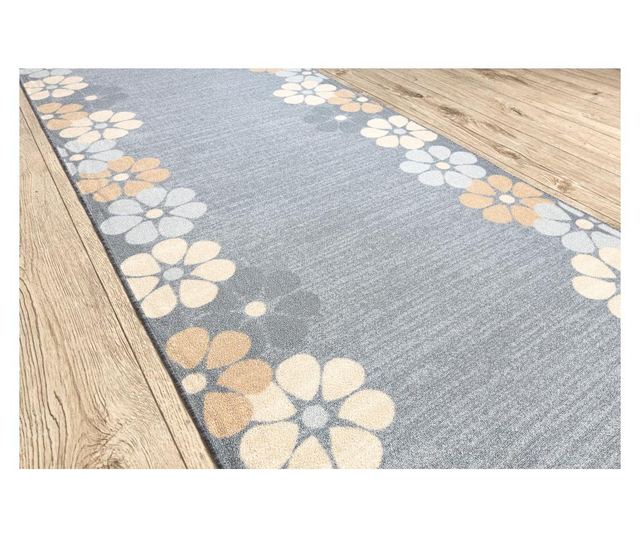 Traversa anti-alunecare MARGARETKA floare, guma gri 90 cm 90x130 cm  90x130 cm