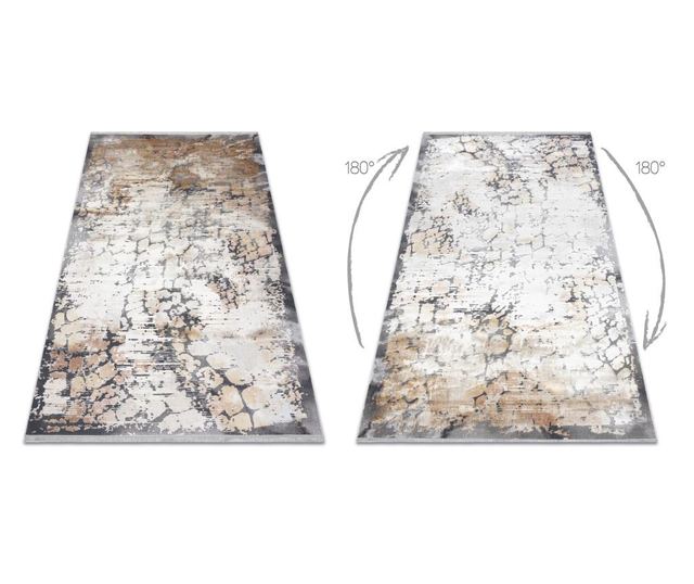 Covor LUCE 74 modern Pavaj caramida vintage - structural gri / mustar 154x220 cm  154x220 cm