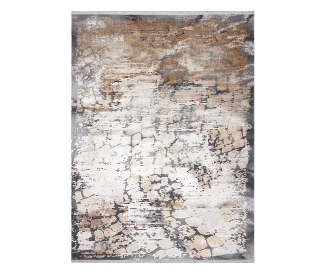 Covor LUCE 74 modern Pavaj caramida vintage - structural gri / mustar 154x220 cm  154x220 cm