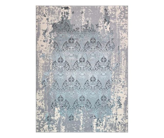Covor CORE W3824 Ornament Vintage - structural, doua niveluri de lana, albastru deschis / crema / gri 200x290 cm  200x290 cm