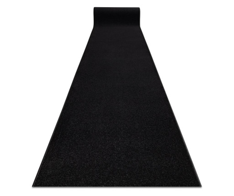 Futó szőnyeg KARMEL egyszerű, egyszínű fekete 140 cm 140x960 cm 140x960 cm