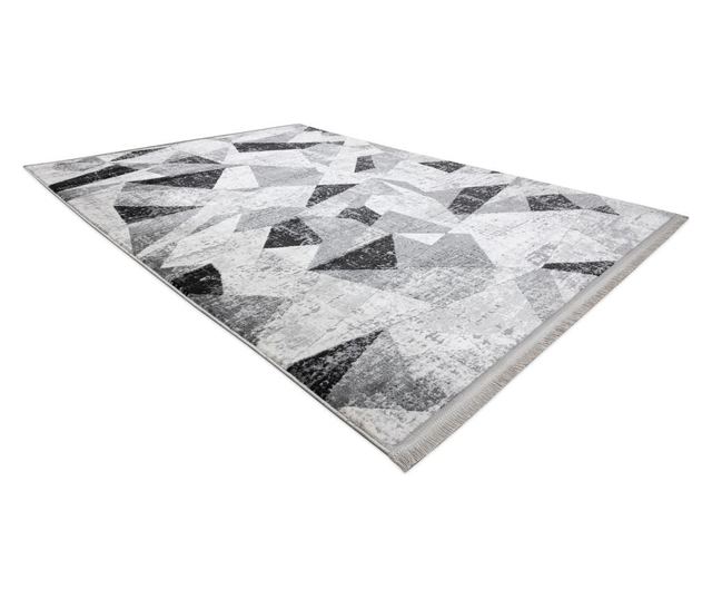 Килим TULS структурна, ресни 51211 геометричен антрацит 280x370 cm  280x370 см