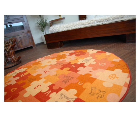 Kirakós játék gyermek szőnyeg narancs kör kerék 100 cm