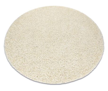 SOFFI round shaggy rug, 5cm pile, cream color, diameter 100 cm.