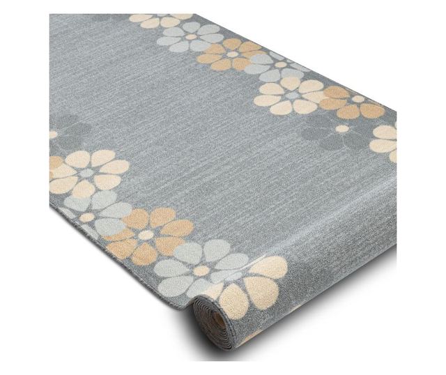 Traversa anti-alunecare MARGARETKA floare, guma gri 100 cm 100x250 cm  100x250 cm