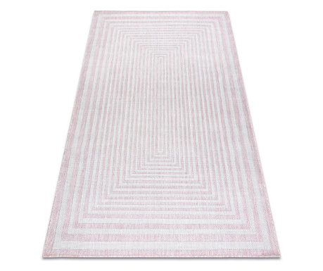 Fonott sizal szőnyeg SION labirintus 22376 lapos szövött rózsaszín / ecru 200x290 cm