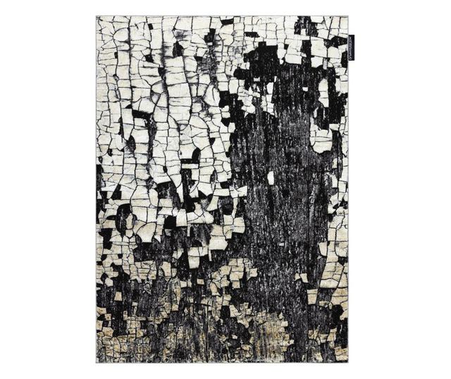 Covor DE LUXE modern 2079 Pavaj caramida - structural gri / aur 140x190 cm  140x190 cm