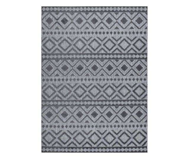 Килим Structural SOLE D3852 БОХО диаманти - плоски тъкани сив 80x250 cm  80x250 см