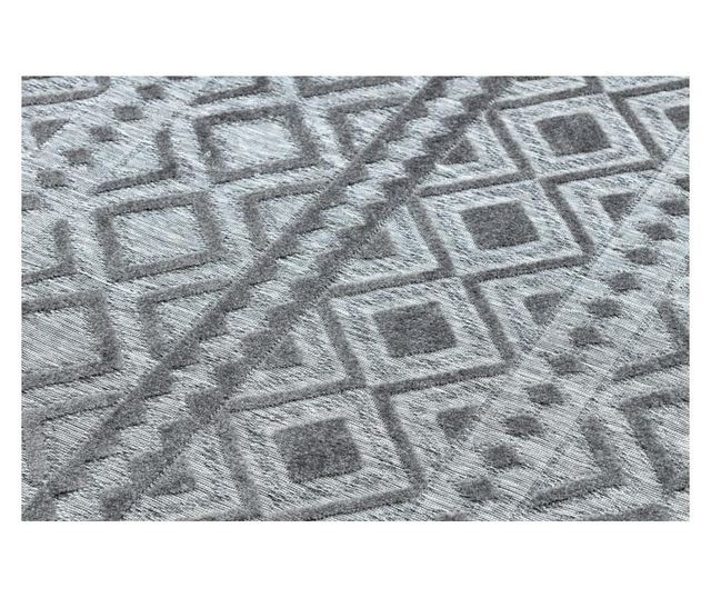 Килим Structural SOLE D3852 БОХО диаманти - плоски тъкани сив 80x250 cm  80x250 см