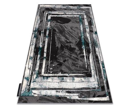 Moderní koberec DE LUXE 619 Rám - Strukturální šedá / zelená 120x170 cm